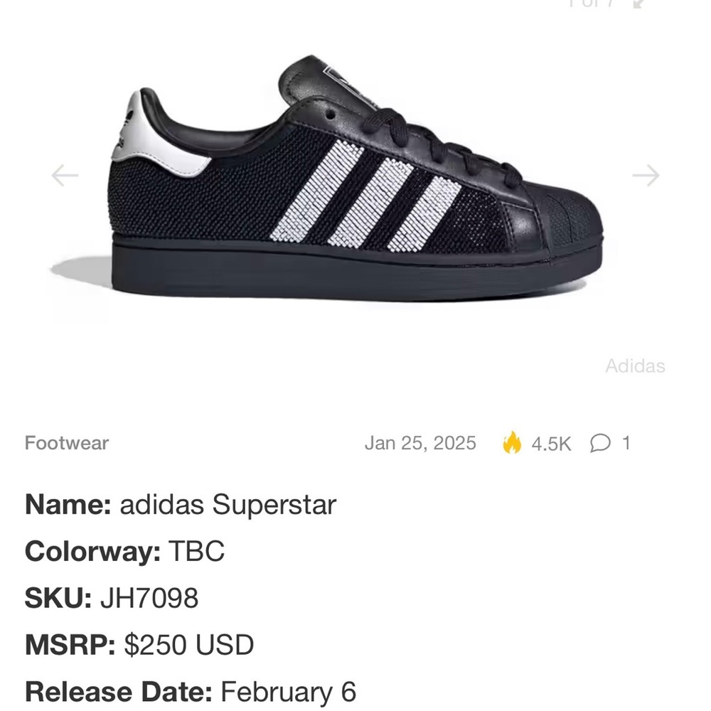 adidas Black & White Classic Limited Edition Beaded Sneakers - Picture 14 of 14